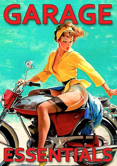 Browse a list of garage decor and tool essentials for motorcycle enthusiasts. Includes pinup calendars, vintage signs, clocks, motorcycle tools and more.